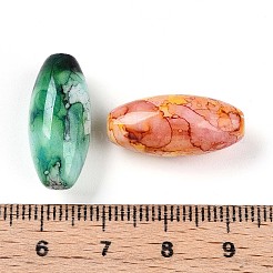 ペイントガラスビーズを焼く  オーバル  ミックスカラー  22x10~10.5mm  穴：1.4~1.6mm  約335個/1000g&nbsp;DGLA-S115-22x10-MS