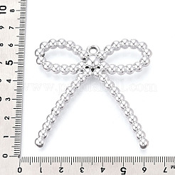 電気メッキされた不透明アクリルの大きなペンダント  蝶結び  銀  58~59x59~59.5x8.1mm  穴：3.1mm&nbsp;PACR-T017-09B