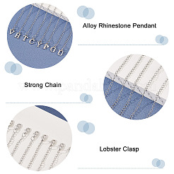 Letter A~Z Alloy Rhinestone Pendant Decorations&nbsp;HJEW-AB00370