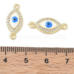 Brass Micro Pave Clear Cubic Zirconia Connector Charms&nbsp;CU-CBA6305-12G-B