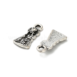合金のチベット風チャーム  鉛フリー＆カドミウムフリー  人間のチャーム  アンティークシルバー  15x7.5x2.5mm  穴：1.8mm  約2173個/1000g&nbsp;FIND-H053-07AS