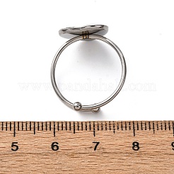 調節可能な304ステンレススチール製カフリング部品  ハート  ステンレス鋼色  トレイ：12x12mm  1mm  内径：18mm&nbsp;STAS-D372-11P-02