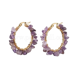 Natural Mixed Gemstone Hoop Earring&nbsp;EJEW-JE05708
