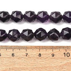 天然石アメジストビーズ連売り  スターカットラウンドビーズ  10mm  穴：1mm  約37個/連  14.57''（37センチメートル）&nbsp;GG-CBA59DD-B01-10mm
