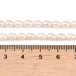 天然養殖淡水パールビーズ連売り  ライス  グレード4a++  パパイヤホイップ  4~4.5mm  穴：0.5mm  約62~81個/連  13.19~13.98''（33.5~35.5センチメートル）&nbsp;PEAR-F020-26A