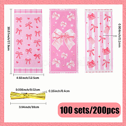 100Pcs OPP Cellophane Bowknot Printed Candy Gift Storage Bags&nbsp;ABAG-SP0001-54