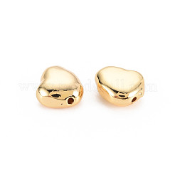 ラックメッキ真鍮製ビーズ  ニッケルフリー  豆  18KGP本金メッキ  9.5x8x4.5mm  穴：1mm&nbsp;KK-N233-194
