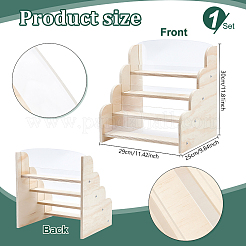 4-Tier Assembled Wood & Acrylic Organizer Display Risers&nbsp;AJEW-GW0001-04