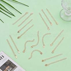 50Pcs Rack Plating Brass Curb Chain Extender&nbsp;KK-ME0004-91G
