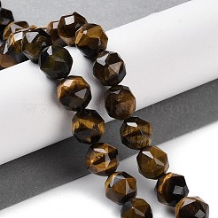 天然石タイガーアイビーズ連売り  多面カット  ダブルハート＆スターカットビーズ  8.5~10.5x9~10.5mm  穴：0.8mm  約40~42個/連  15.43~15.94インチ（39.2~40.5cm）&nbsp;G-NH0021-A06-02