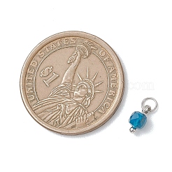 50個 10色天然ミックスストーンファセットキューブチャーム  304ステンレス鋼の金具  ステンレス鋼色  9x5x5mm  丸カン：4x5.5ミリ  3mm内径  5個/カラー&nbsp;PALLOY-JF04816-02