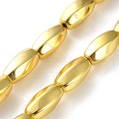Electroplated Synthetic Magnetic Hematite Beads Strands&nbsp;G-P545-G04-8x16mm