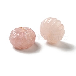 天然石ローズクォーツビーズ  カボチャ  25x15~16mm  穴：3.5mm&nbsp;G-D475-03B