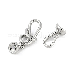 真鍮製S字クラスプ  カドミウムフリー＆ニッケルフリー＆鉛フリー  プラチナ  32x8.5mm&nbsp;KK-U043-19P