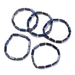 天然石ラピスラズリビーズストレッチブレスレット  直方体の  ビーズ：13.5x4.5x4.5mm  内径：2-1/8インチ（5.5cm）&nbsp;BJEW-F523-04