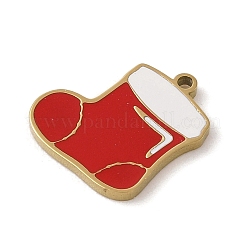 Christmas Theme Ion Plating(IP) 304 Stainless Steel Enamel Charms&nbsp;STAS-Z083-06G-02