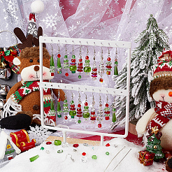 Christmas Theme DIY Glass Dangle Earring Making Kits&nbsp;DIY-SC0027-65