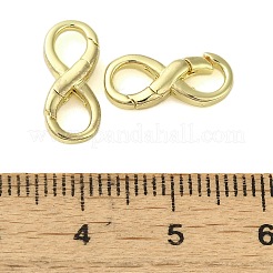 真鍮スプリングゲートリング  カドミウムフリー＆ニッケルフリー＆鉛フリー  無限大  ゴールドカラー  14.5x6x3mm&nbsp;KK-B089-07G