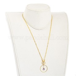 Teardrop Transparent Glass Pendant Necklaces&nbsp;NJEW-JN03038-02