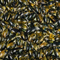 ガラスシードビーズ  オーバル  ツートン  ダークスレートグレー  9~9.5x6~6.5mm  穴：1.3~1.5mm  約1058個/ポンド&nbsp;SEED-T009-02C