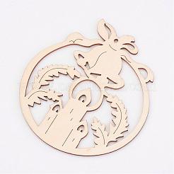Undyed Wooden Pendants&nbsp;WOOD-K005-01