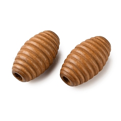 スプレー塗装された木製のヨーロッパのビーズ  大穴ビーズ  バレル  ペルー  25x14.5mm  穴：4.5~5mm&nbsp;WOOD-A029-04C