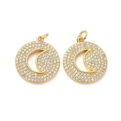Brass Micro Pave Clear Cubic Zirconia Pendants&nbsp;ZIRC-L100-107G