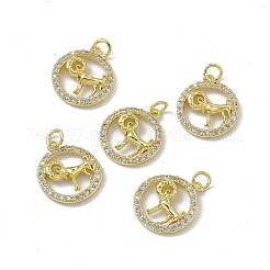 Real 18K Gold Plated Brass Micro Pave Clear Cubic Zirconia Pendants&nbsp;KK-E068-VB409-1
