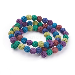 Natural Lava Rock Beads Strands&nbsp;G-D053-6mm-1