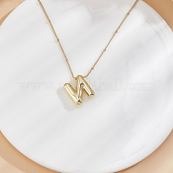 1pc Brass Chain with Alloy Letter Pendants Necklaces&nbsp;NJEW-LP0001-41N-G