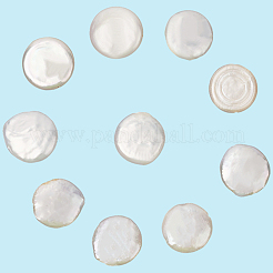 バロックナチュラルケシパールビーズ10個  フラットラウンド  貝殻色  16~18.5x3.5~6.5mm  穴：0.9mm&nbsp;PEAR-LT0001-20