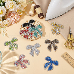 9Pcs 9 Colors Bowknot Hotfix Rhinestone (Hot Melt Adhesive On The Back)&nbsp;DIY-FG0006-12