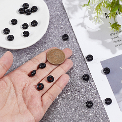 天然ブラックオニキス（染色・加熱）ヨーロピアンビーズ 20個  ロンデル  大穴ビーズ  10x5mm  穴：4mm  約10個/袋&nbsp;FIND-ME0003-87C