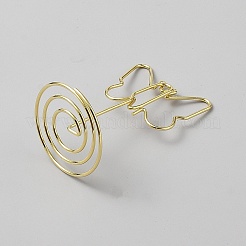 金色の鉄線メモホルダー  デスクメモスタンド  蝶  42x39.5x66.5mm&nbsp;AJEW-WH0643-001B
