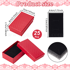 25Pcs Rhombus Textured Cardboard Jewelry Boxes&nbsp;CBOX-UN0001-01A