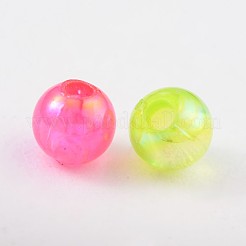 環境に優しい透明アクリルビーズ  ラウンド  ABカラー  ミックスカラー  4mm  穴：約1.2mm。約17000個/500g。&nbsp;PL731M