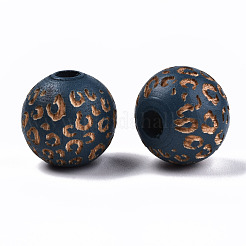 Painted Natural Wood Beads&nbsp;WOOD-T021-53B-03