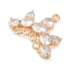 Brass Pave Clear Glass Chandelier Component Links&nbsp;KK-S388-19G
