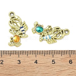 合金エナメルチャーム  ロブスターとカニのチャーム  ゴールドカラー  22.5x11.5x2.5mm  穴：1.6mm&nbsp;FIND-C087-06G
