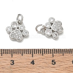 Brass Micro Pave Clear Cubic Zirconia Charms&nbsp;CU-CBA7E58-01P