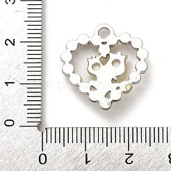プラチナ合金ガラスペンダント  樹脂と  花とハート  きいろ  21.5x21x4mm  穴：2.3mm&nbsp;FIND-Z068-05P-02