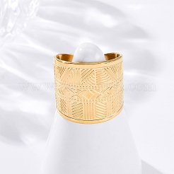304 Stainless Steel Cuff Rings for Women&nbsp;RJEW-F175-02G-03