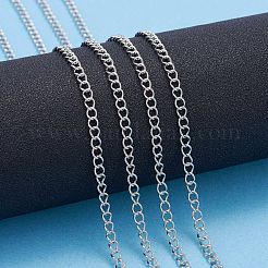 変色しにくい304ステンレススチールカーブチェーン  ツイストチェーン  ハンダ付け  ステンレス鋼色  4x3x0.6mm&nbsp;CHS-F006-04B-P