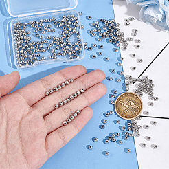 合金スペーサービーズ300個。  ラウンド  プラチナ  4x3.5mm  穴：1.4mm&nbsp;FIND-UN0015-58