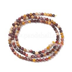 Natural Mookaite Faceted Round Beads Strands&nbsp;X-G-A129-3mm-19-1