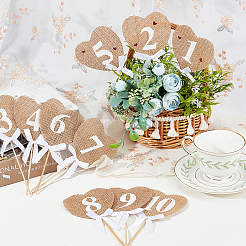 Natural Jute with Polyester Floral Picks&nbsp;AJEW-GA0003-29