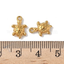 304ステンレススチールチャーム  イオンプレーティング（ip）  18KGP本金メッキ  カメ  12.5x8.5x3mm  穴：1.2mm&nbsp;STAS-F320-01B-G