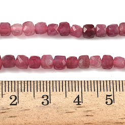 天然のピンクトルマリンビーズ連売り  キューブ  グレードAA  4.25x4.25x4.25mm  穴：0.5mm  約89個/連  14.96''（38センチメートル）&nbsp;G-RM250101-L10