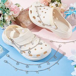 6Pcs 3 Style Alloy Rhinestone Shoe Chains&nbsp;FIND-CP0001-38