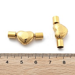 イオンプレーティング(IP) 304 ステンレススチール ヨーロピアンクラスプ  ゴールドカラー  ハート  24x10.5x7mm&nbsp;STAS-Z115-04G-01